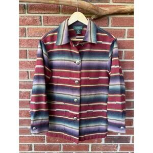Ralph Lauren Southwestern Jacket with Turquoise Concho Buttons  Petite Medium